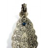 Zap Impex® Ganesh Leaf Incense Burner ~ White Metal w/ Blue Ornament