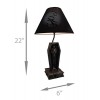 Dark Dawning Vampire in the Coffin Black Table Lamp and Fabric Shade