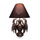 Gothic Guardians of Light Medieval Dragons Table Lamp