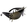 zeroUV - Punk Rocker Large Shield Spike Fashion Novelty Sunglasses (Smoke)