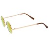 zeroUV - Small Retro Lennon Inspired Style Colored Mirror Lens Round Metal Sunglasses 41mm (Gold/Magenta Mirror)