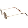 zeroUV - Small Retro Lennon Inspired Style Neutral-Colored Lens Round Metal Sunglasses 41mm (Gold/Brown)